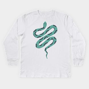 Green Snake Kids Long Sleeve T-Shirt